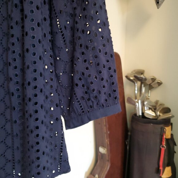 Daniel Rainn Wilcox Smock Detail Top, Navy, XS - Picture 4 of 5